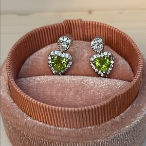 Natural Peridot Gemstone Earrings on S925